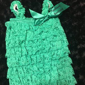 Emerald Green Lace Romper - Boutique - NWT
